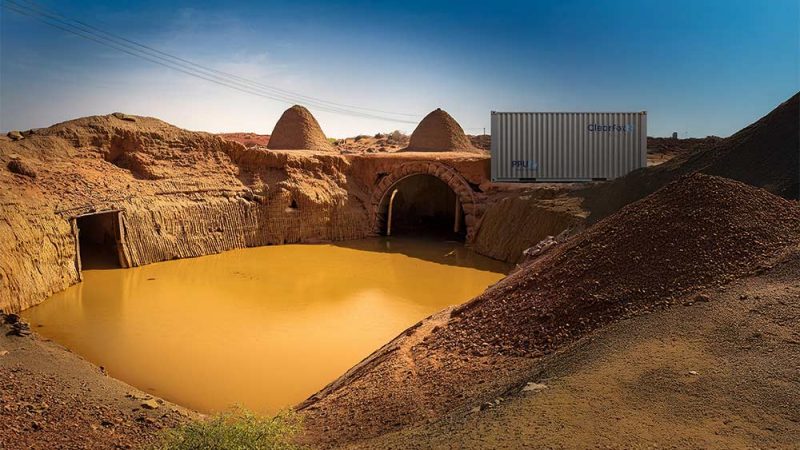 ClearFox containerized wastewater treatment plant for a gold mining camp